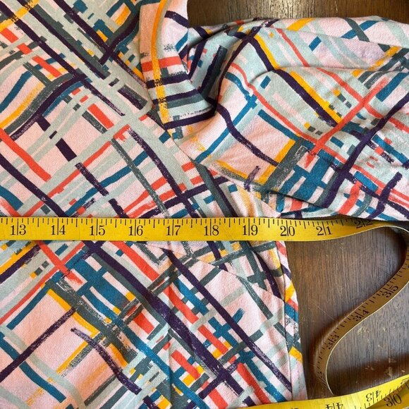 Maeve High Low Abstract Tunic Popover Womens M Oversized Artsy Bold 3/4 Pink - Picture 12 of 14